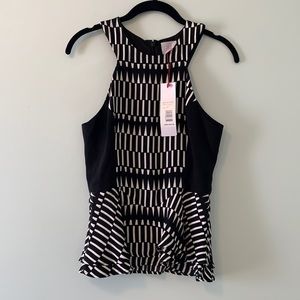 NWT! Parker Brigitte Peplum Silk Top Pandora XS